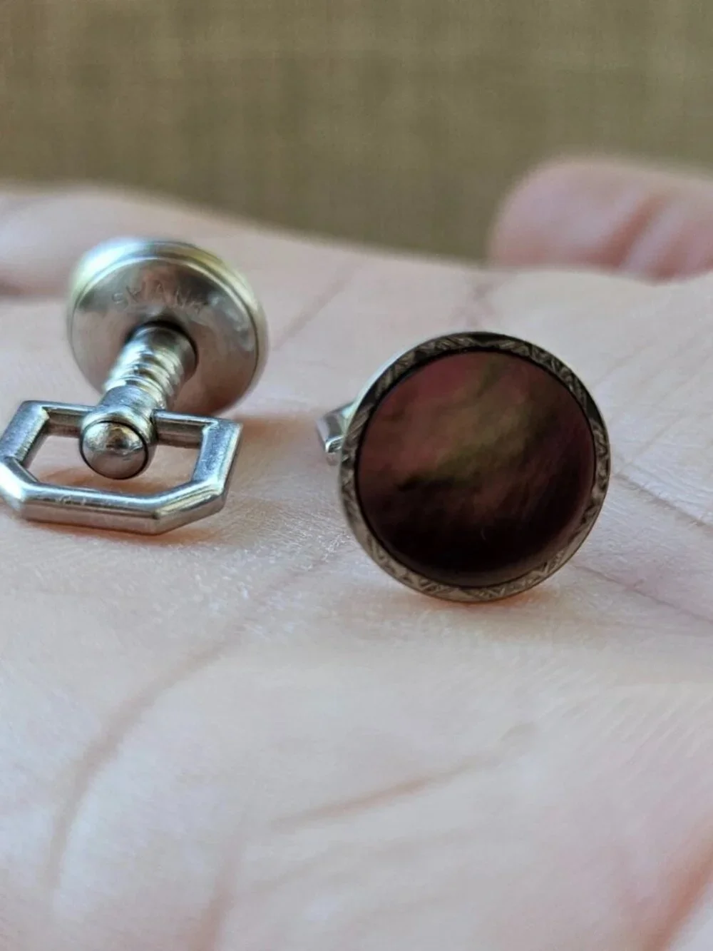 Vintage Cufflinks Men Fashion Jewelry Silver Tone Shirt Cuff Links Stud
